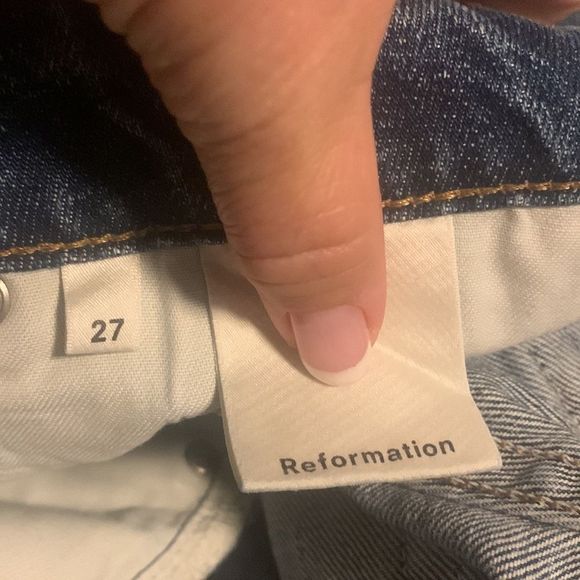 🎉Host Pick 2 times 🎉NWOT Reformation Fawcett Jeans Celtic Raw hem button fly - Picture 11 of 16